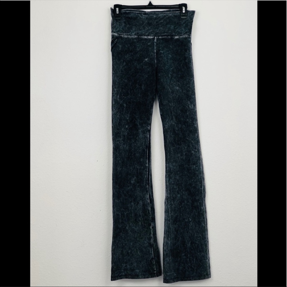 T party acid leggings flare bell bottom black grey high waisted